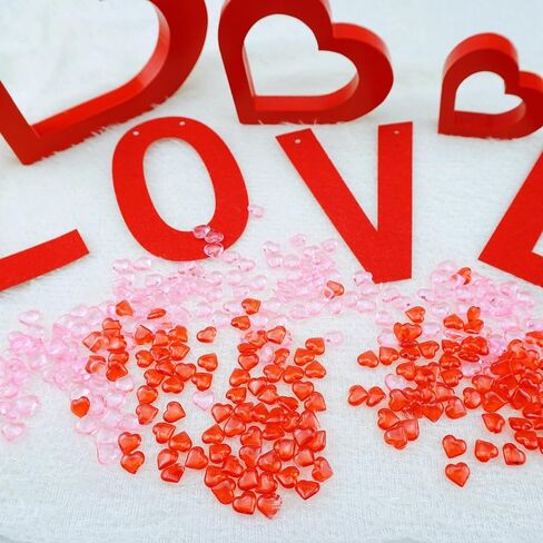 SaktopDeco 300 PCS Red Pink Miniature Hearts Plastic Tiny Heart Bulk for Vase Filler Valentines Festival Tabletop Decor in Saudi Arabia