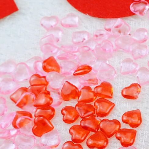 SaktopDeco 300 PCS Red Pink Miniature Hearts Plastic Tiny Heart Bulk for Vase Filler Valentines Festival Tabletop Decor in Saudi Arabia