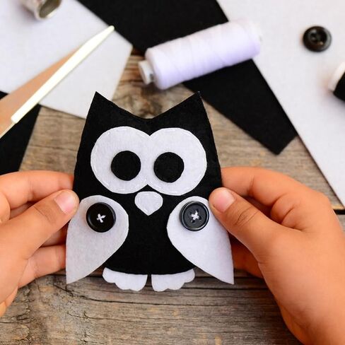 Felt Sheets Fabric, 10 Pieces 7" X 11" Felt Fabric for Crafts Stiff Felts Sheets Non-Woven Craft Felts Paper for DIY Crafts Embroidery Sewing Projects (Black+White) in Saudi Arabia