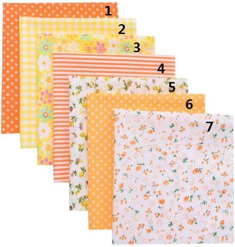 7 Pcs Floral Cotton Fabric - for DIY Decorations Sewing Craft Precut Quilt Sewing Quilting Fabric (19.6x19.6in Purple) in Saudi Arabia