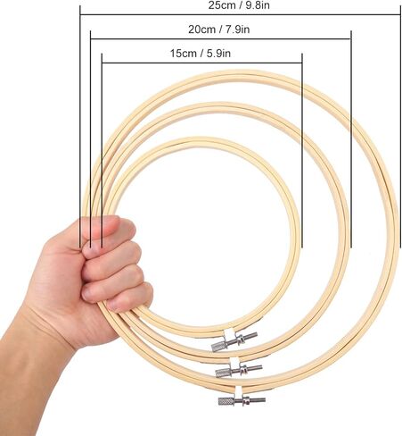 Geytetqi 30 PCS Embroidery Hoop, 10 inch & 8 inch & 6 inch Natural Bamboo Cross Stitch Ring Hoops, Versatile and Durable for Art, Craft, and Needlework in Saudi Arabia