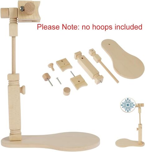 Embroidery Hoop Stand, 360° Adjustable Sitting Cross Stitch Stand, Wooden Embroidery Hoop Holder, Hands Free Cross Stitch Stand for Art Craft Sewing Projects Tool-(No Hoop Included) in Saudi Arabia