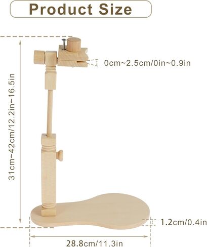 Embroidery Hoop Stand, 360° Adjustable Sitting Cross Stitch Stand, Wooden Embroidery Hoop Holder, Hands Free Cross Stitch Stand for Art Craft Sewing Projects Tool-(No Hoop Included) in Saudi Arabia