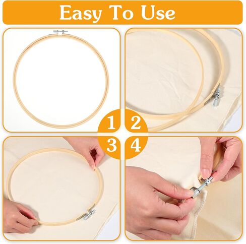 9 Inch Round Wood Embroidery Hoops, 2pcs Embroidery Hoops for Art Craft Handy Sewing Adjustable Bamboo Circle Cross Stitch Hoop Ring Christmas Decoration in Saudi Arabia