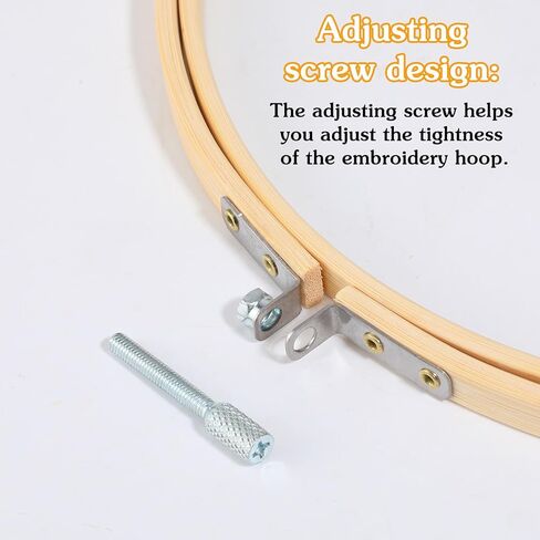 9 Inch Round Wood Embroidery Hoops, 2pcs Embroidery Hoops for Art Craft Handy Sewing Adjustable Bamboo Circle Cross Stitch Hoop Ring Christmas Decoration in Saudi Arabia