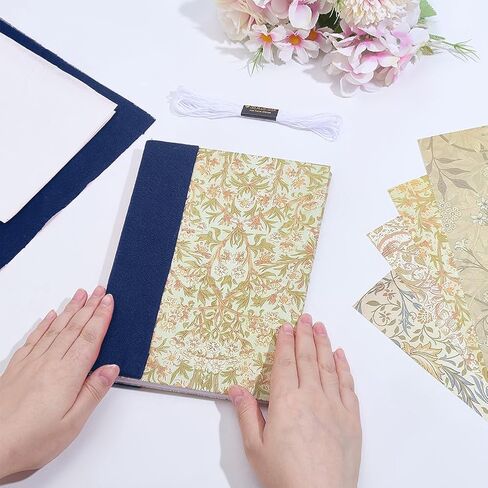 مجموعة أدوات تجليد الكتب من WEBEEDY DIY جاهزة لإنشاء دفتر الزهور الخاص بك مع أوراق A4 ومجلدات العظام وأدوات النسيج وتجليد الكتب، هدية مصنوعة يدويًا للعودة إلى اللوازم المدرسية in Kuwait