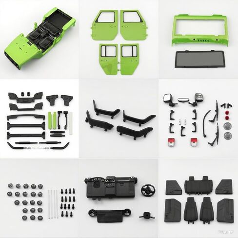 طقم هيكل صلب قابل للتحويل لسيارة جيب رانجلر 1/10 RC، لـ 1/10 RC Crawler TRX4 Axial SCX10 90046 90027 313 ملحقات تعديل هيكل قاعدة العجلات (أسود مطفي) in Saudi Arabia