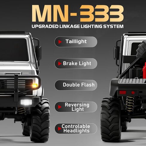 MN-333 1/18 نصف شاحنة RC الزاحف، Unimog U4000 4WD كامل النطاق على الطرق الوعرة RC Rock Crawler، 4x4 RC Car RTF سبيكة تسلق مركبة لهدايا الهوايات in Kuwait