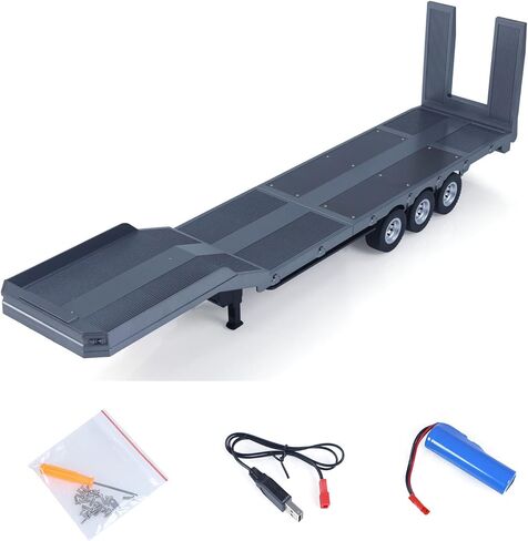 TOUCAN RC HOBBY Plastic Semi Trailer Flatbed 1502 for 1/18 Remote Control Tractor Truck HUINA 1501 Electronic Support Legs Tail Board for Adult in Saudi Arabia