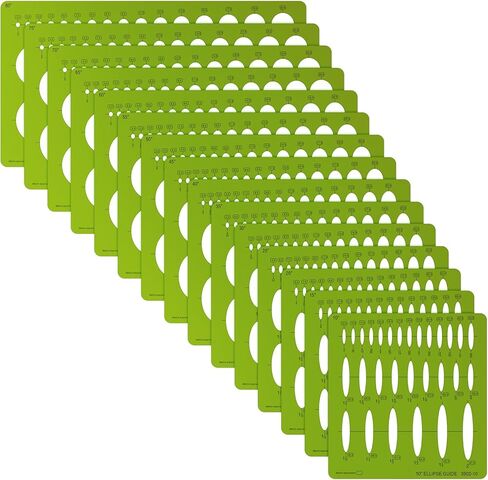 مجموعة Kingdder مكونة من 15 سلسلة من قوالب الشكل البيضوي، قالب استنسل بلاستيكي دائري، أداة رسم وصياغة للطلاب المحترفين، صياغة دقيقة in Kuwait