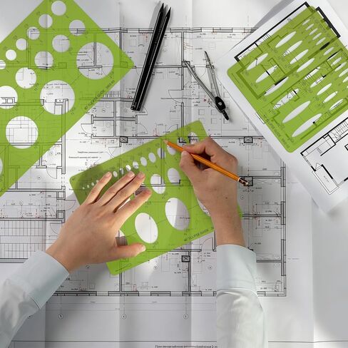 مجموعة Kingdder مكونة من 15 سلسلة من قوالب الشكل البيضوي، قالب استنسل بلاستيكي دائري، أداة رسم وصياغة للطلاب المحترفين، صياغة دقيقة in Kuwait