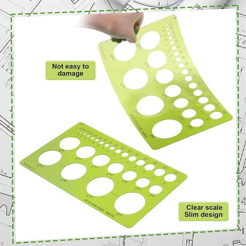 مجموعة Kingdder مكونة من 15 سلسلة من قوالب الشكل البيضوي، قالب استنسل بلاستيكي دائري، أداة رسم وصياغة للطلاب المحترفين، صياغة دقيقة in Kuwait