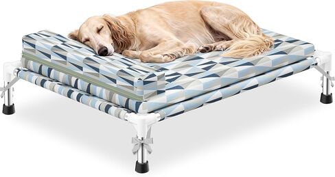 Orthopedic Dog Bed for Small Dogs - Elevated Dog Couch with Bolster and Cushion, Raised Pet Couch Bed with Removable Washable Cover in Saudi Arabia