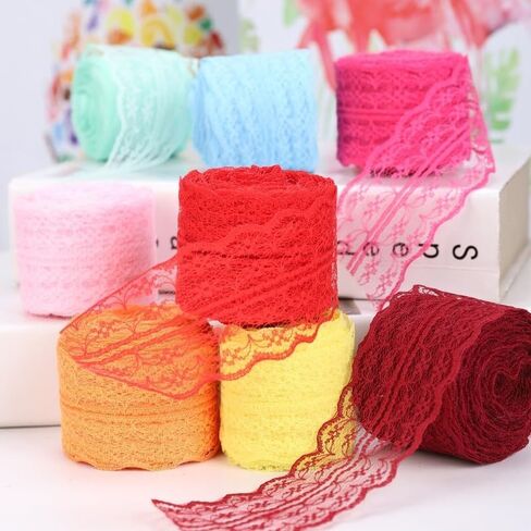 1Pc 10 Meter/1 Roll Lace Fabric Trim Embroidered Net Cord Colorful Lace Ribbon Wide 4.5cm for DIY Craft Sewing Decoration (Light Purple) in Saudi Arabia