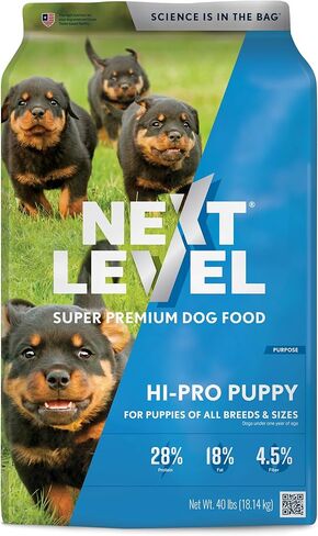 Next Level Super Premium Dog Food – HI-PRO Puppy – Dry Kibble for Dogs for Small Breeds at All Life Stages – 28% Protein, Beef, Pork, Fish, Chicken with Gluten Free Grains in Saudi Arabia