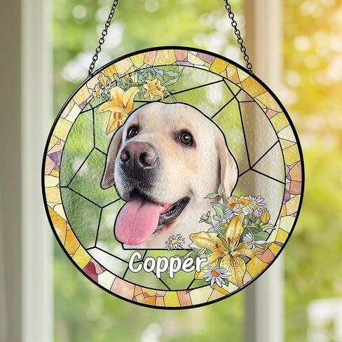 نازنتي الكلب التذكاري suncatcher، اسم شخصي سلالات الكلاب suncatcher، فقدان هدية تعاطف الحيوانات الأليفة، الماسك الضوء الزجاج الملون، زخرفة شنق لشجرة عيد الميلاد الحيوانات الأليفة، هدايا عيد الميلاد in Saudi Arabia