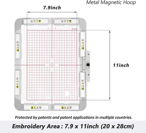 Sew Tech 7.9" x 11" Magnetic Embroidery Hoop for Poolin EOC06 Embroidery Machine, 200x280mm in Kuwait