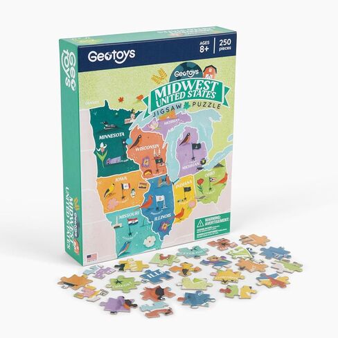 Geotoys Southwest Region Jigsaw Puzzle - Educational Map Game - 250 Piece Puzzles - Jigsaw Puzzles for Kids Ages 8-12 - Kids Puzzle Games with Colorful Landmarks in Saudi Arabia