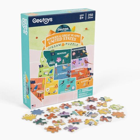 Geotoys Southwest Region Jigsaw Puzzle - Educational Map Game - 250 Piece Puzzles - Jigsaw Puzzles for Kids Ages 8-12 - Kids Puzzle Games with Colorful Landmarks in Saudi Arabia