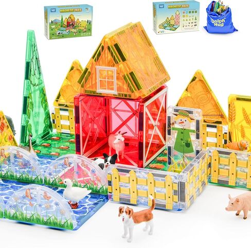 ألعاب البلاط المغناطيسي للمزرعة ألعاب تعليمية ثلاثية الأبعاد مع الحيوانات، ألعاب مونتيسوري للتعلم واللعب للأطفال، مجموعة بناء مغناطيس للأطفال الصغار في مرحلة ما قبل المدرسة، هدية مثالية للأولاد والبنات الذين تتراوح أعمارهم بين 3-5 و4-8 و5-7 in Kuwait