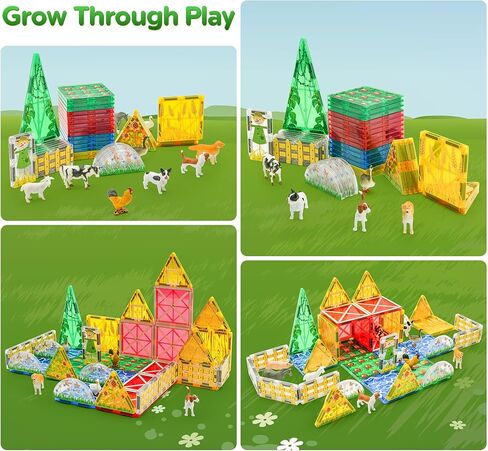 ألعاب البلاط المغناطيسي للمزرعة ألعاب تعليمية ثلاثية الأبعاد مع الحيوانات، ألعاب مونتيسوري للتعلم واللعب للأطفال، مجموعة بناء مغناطيس للأطفال الصغار في مرحلة ما قبل المدرسة، هدية مثالية للأولاد والبنات الذين تتراوح أعمارهم بين 3-5 و4-8 و5-7 in Kuwait