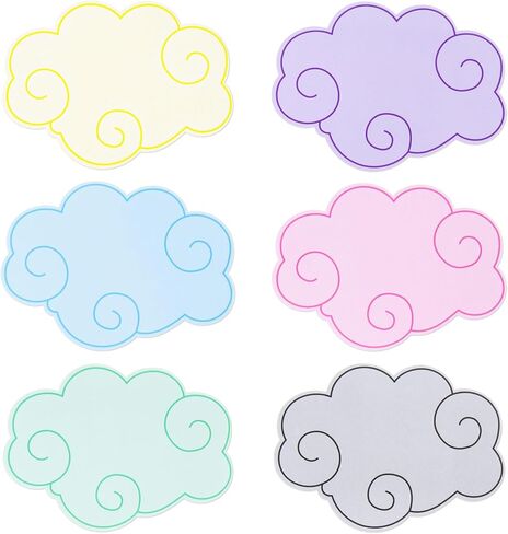 FOBSME 120 Pcs Mini Clouds Cutouts Paper Colorful Cloud Die-Cuts Accents Clouds Bulletin Board Cut-Outs Cloud Name Tags Labels for Classroom, Cork Board, Nursery, Baby Shower Party Decor in Saudi Arabia