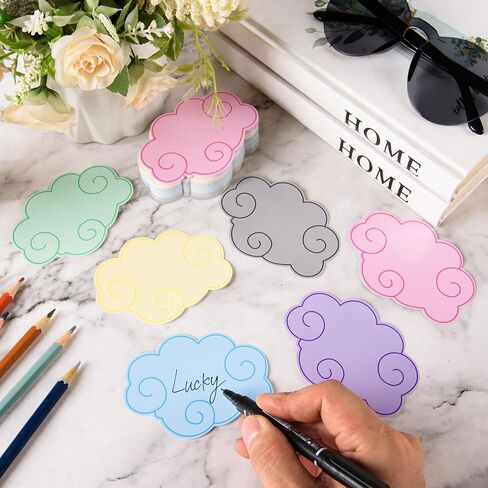FOBSME 120 Pcs Mini Clouds Cutouts Paper Colorful Cloud Die-Cuts Accents Clouds Bulletin Board Cut-Outs Cloud Name Tags Labels for Classroom, Cork Board, Nursery, Baby Shower Party Decor in Saudi Arabia