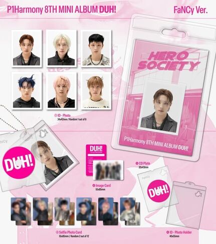 P1Harmony DUH! [FaNCy Jongseob Ver.] 8th Mini Album CD Plate + ID Photo + 2 Photocard + Image Card + ID Photo Holder in Saudi Arabia