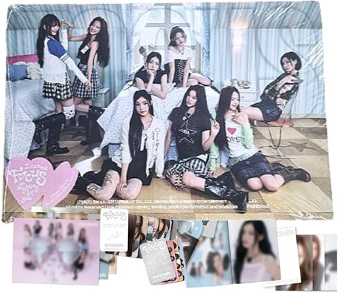 Hearts2Hearts Focus 1st Mini Album [B Ver.] Photobook + CD + 2 Photocard + Postcard + Poster + Sticker in Saudi Arabia