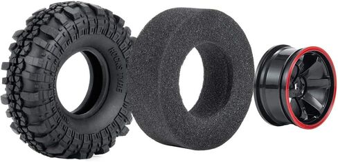4PCS 110mm 1.9" Rubber Tires & Plastic Wheel Rim 12mm Hex Hub for 1/10 Axial SCX10 TRX4 D90 RC Crawler Car in Saudi Arabia