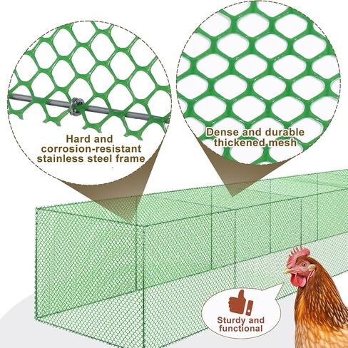 Chicken Tunnel for Outside, 10FT 3 in 1 Metal Chicken Coop and Runs, Foldable Pull-Form Design Chicken Tunnels Runs, Poultry Pen Enclosure for Backyard Farm Yard in Saudi Arabia