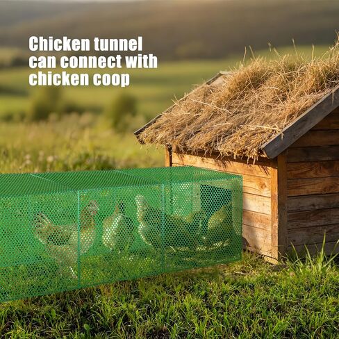 Chicken Tunnel for Outside, 10FT 3 in 1 Metal Chicken Coop and Runs, Foldable Pull-Form Design Chicken Tunnels Runs, Poultry Pen Enclosure for Backyard Farm Yard in Saudi Arabia