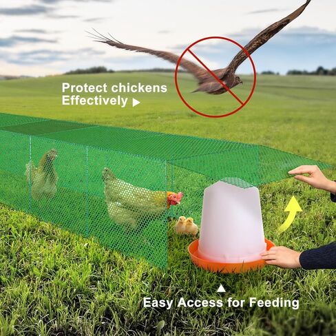 Chicken Tunnel for Outside, 10FT 3 in 1 Metal Chicken Coop and Runs, Foldable Pull-Form Design Chicken Tunnels Runs, Poultry Pen Enclosure for Backyard Farm Yard in Saudi Arabia