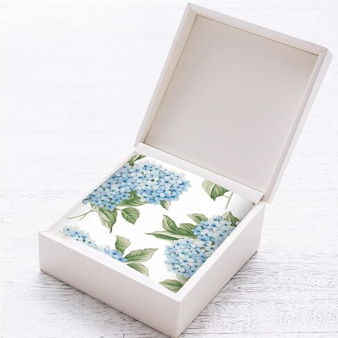 JarThenaAMCS 60 Sheets Hydrangea Tissue Paper Blue White Floral Wrapping Paper for Spring Birthday Baby Shower Party DIY Crafts Supplies, 14 x 20 Inch in Saudi Arabia