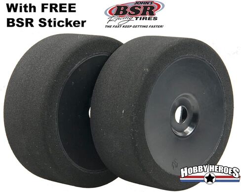 BSRC8030-B 1/8 Buggy 30 Shore Foam GT Tire Compound Black Dish Rim (2) in Saudi Arabia