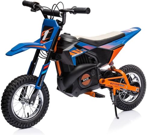 24V Kids Ride On Electric Motorcycle,250W Motor 13.6MPH Fast Speed Dirt Bike,Leather Seat Battery Powered Off-Road Bike,Twist Grip Throttle,Metal Suspension,Air-Filled Tires,for Teens in Saudi Arabia