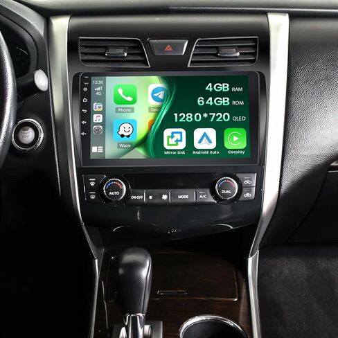 Roinvou 2+64G Android CarPlay Stereo for 2013-2015 Nissan Altima, Built-in Wireless CarPlay with Android Auto, 10.1'' Touchscreen in-Dash GPS Navigation Support Mirror Link BT FM RDS AHD in Saudi Arabia