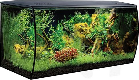 مجموعة حوض السمك Fluval Flex 32.5 - حوض أسماك للأسماك والنباتات - يأتي مع مصابيح LED ونظام ترشيح والمزيد - 32.5 بوصة × 15.75 بوصة × 15.35 بوصة - 123 لترًا، 32.5 جالونًا - أسود in Kuwait