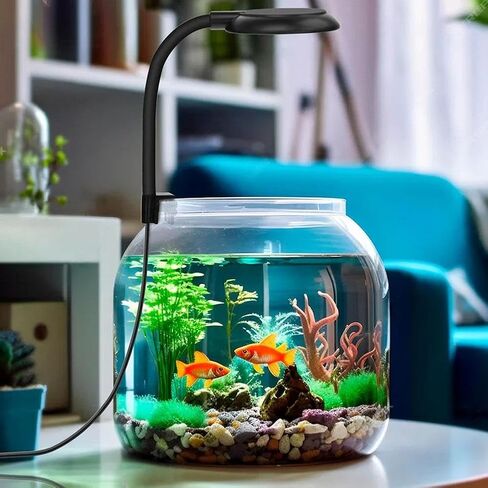 Mini Clip On Aquarium Light,Dimmable Small Fish Tank Light USB Moving Lamp,with 3 LightModes (White/RGB/Full Spectrum), with Clip Adjustable,360° Adjustable Gooseneck for Small Size Fish Tanks in Saudi Arabia