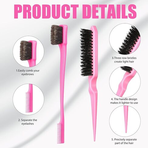 12-Piece Braiding Tool Kit with Wooden Handle Hook, Openwork Stitch Hoo-k, Large Plastic Handle Hook, Pink 8-Piece Set, Hair Crochet Hook Needles for Hair Styling,Crochet Hooks for Hair in Saudi Arabia