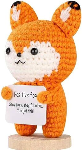 Mini Crochet Animal, Hand Woven Woolen Yarn Knitted with Card Orange in Saudi Arabia