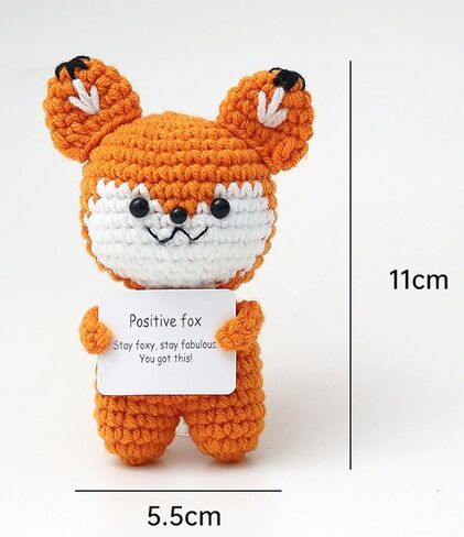 Mini Crochet Animal, Hand Woven Woolen Yarn Knitted with Card Orange in Saudi Arabia