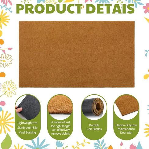 Chunful 3 Set Easter Blank Door Mats for Crafting 3 Pcs 17" x 30" Plain Doormat for Painting with 16 Reusable Easter Stencils Painting Tools for DIY Crafting Bunny Party Decor in Saudi Arabia