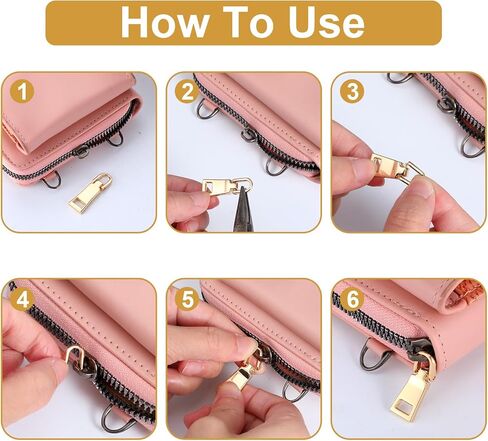 DOPENSPI 12PCS 3 Size Zipper Pull Replacement, Metal Zipper Tab Replacement Gold Zippers Pull Zippers Slider Tab for Luggage Backpack Jacket Suitcase Coat Sewing Notions in Saudi Arabia