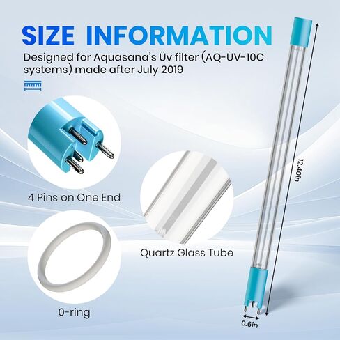 مصباح PROPART AQ-ÜV-L330C بديل ÜV لمرشحات المياه Aquasana للمنزل بالكامل - استبدال ضوء Aquasana بالأشعة فوق البنفسجية، عمر طويل 18,000 ساعة (تم شراؤه بعد يوليو 2019 أو لاحقًا) | 1-حزمة in Saudi Arabia