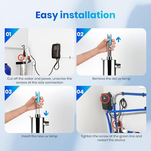 مصباح PROPART AQ-ÜV-L330C بديل ÜV لمرشحات المياه Aquasana للمنزل بالكامل - استبدال ضوء Aquasana بالأشعة فوق البنفسجية، عمر طويل 18,000 ساعة (تم شراؤه بعد يوليو 2019 أو لاحقًا) | 1-حزمة in Saudi Arabia