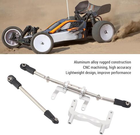 SUNGOOYUE RC Servo Mount, Aluminum Alloy Lightweight Adjustable Damping with Hydraulic Steering Link Set for SCX10 RC Car (Silver) in Saudi Arabia
