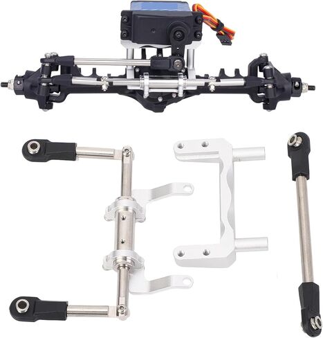 SUNGOOYUE RC Servo Mount, Aluminum Alloy Lightweight Adjustable Damping with Hydraulic Steering Link Set for SCX10 RC Car (Silver) in Saudi Arabia