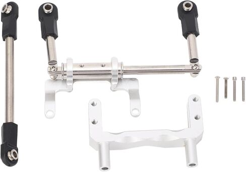 SUNGOOYUE RC Servo Mount, Aluminum Alloy Lightweight Adjustable Damping with Hydraulic Steering Link Set for SCX10 RC Car (Silver) in Saudi Arabia