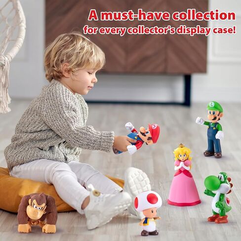 Mario Figures 6 Pack Mario Bros Toys Set Eco-Friendly PVC Mario Action Figures Gift for Kids Ages 3+, Movie Fans, Collector (4-6 Inch) in Saudi Arabia